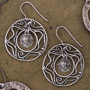 Vintage Silpada Sterling Silver Woven Swirl Disc Earrings W1905